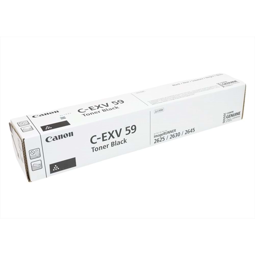 Canon C-EXV 59 Siyah Toner, IR 2525, 2625, 2630, 2645, 3760C002, Orjinal