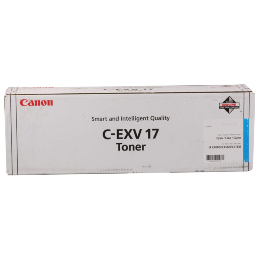 Canon C-EXV 17 Mavi Toner, IR C 4080, IR C 4580, IR C 5180 I, IR C 5185, 0261B002AA, Orjinal