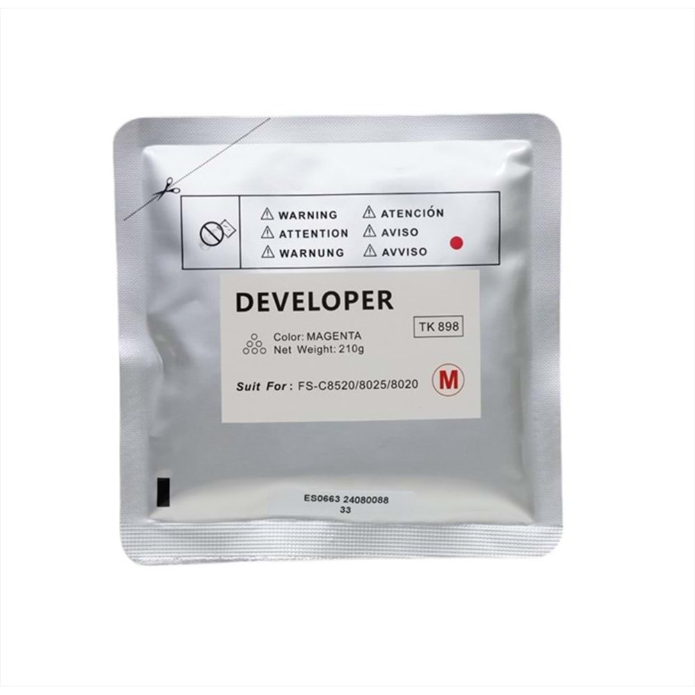 Kyocera Mita TK-898 Copyfix Kırmızı Developer FS C 8020, FS C 8025, FS C 8520, TASKALFA 205 C, TASKALFA 255 C, 210g, YCF