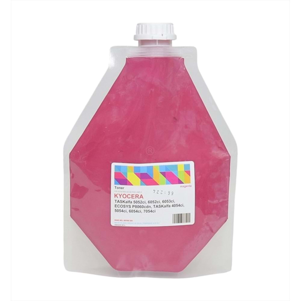 Kyocera Mita Kırmızı (Magenta) Dolum Toneri, TK-8335, TK-8345, TK-8365, TK-8375, TK-8515, TK-8525, TK-8545, TK-8555, (500GM FOIL BAG), (Made in USA)
