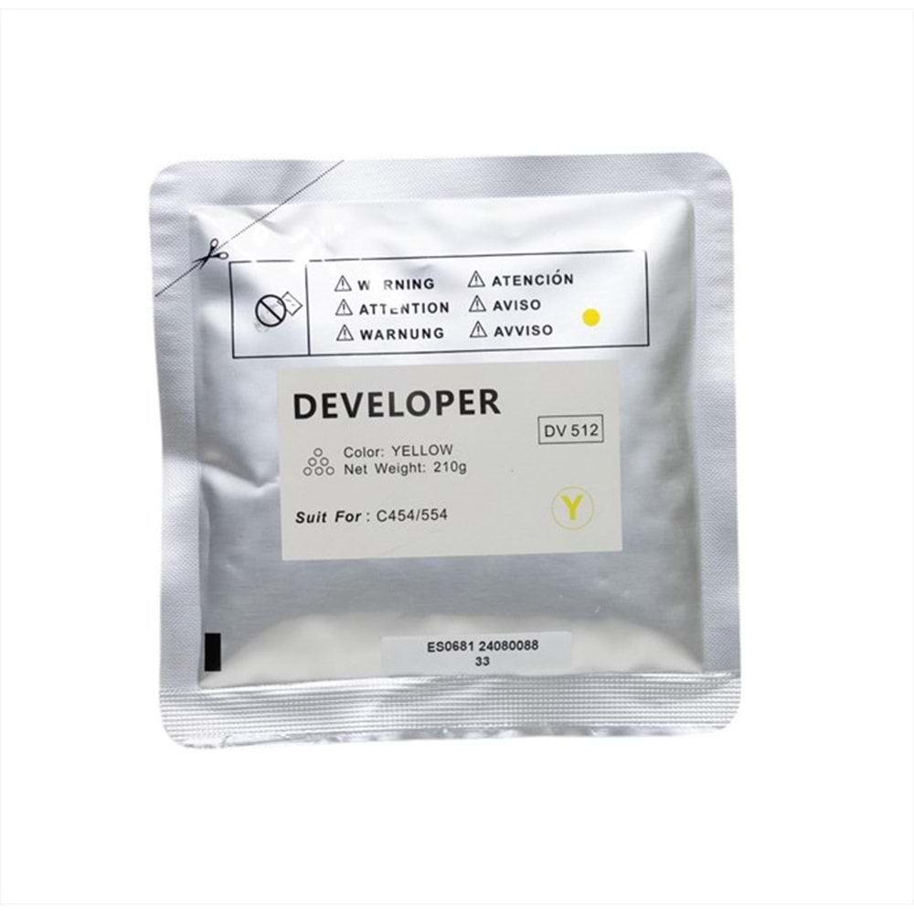 KN, DV-512 Sarı Muadil Developer, C224, C284, C454, DV214Y, 221Y, 226Y, 311Y, 313Y, 512Y, 619Y, 210g, YCF