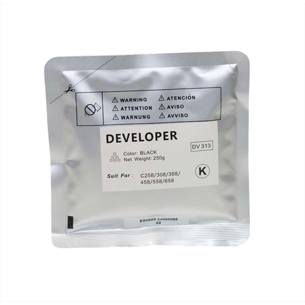 KN, DV-313 Siyah Muadil Developer, C224, C284, C454, DV214K, 221K, 226K, 311K, 313K, 512K, 619K, 210g, YCF