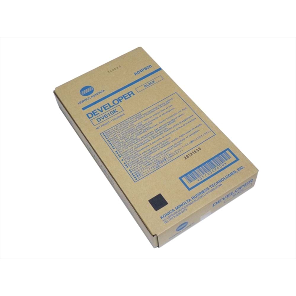 Konica Minolta, DV-610K Siyah Developer, BIZHUB PRESS C 6000, C 7000, BIZHUB PRO C 5500, C 5501, C 6000, C 6500, C 6501, Orjinal