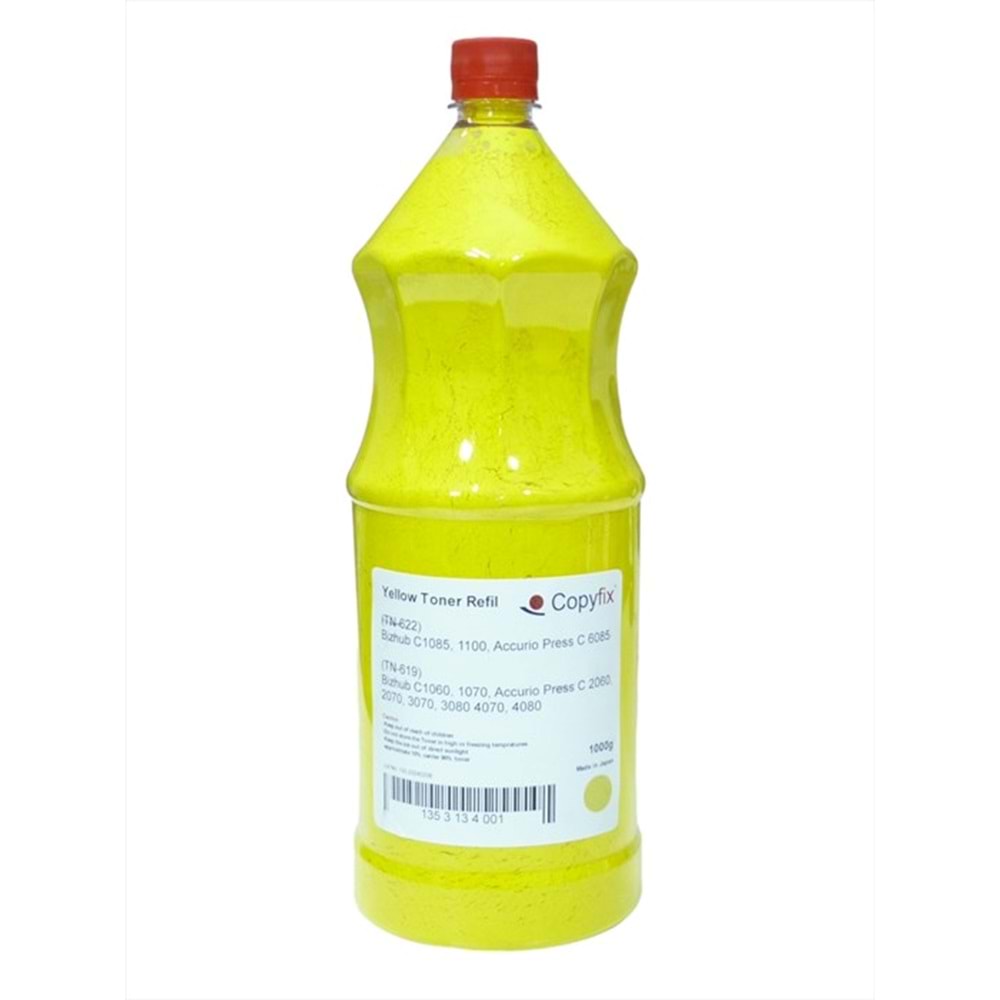 KN, TN-622 Sarı Refill Muadil Toner, Bizhub C1085-C1100-6085, 1000G, ICF
