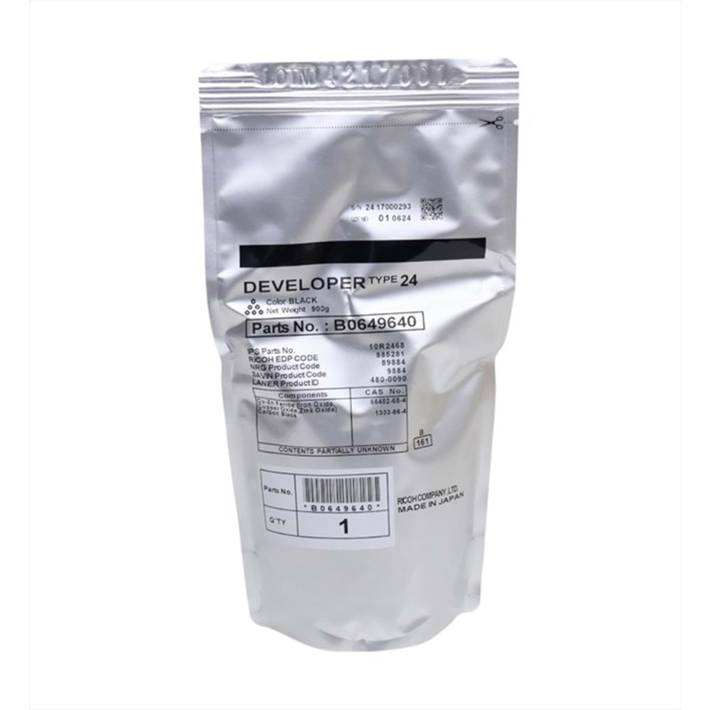 Ricoh Type 24 Developer, MP 7500, MP 9001, (885281)(B064-9640), Orjinal