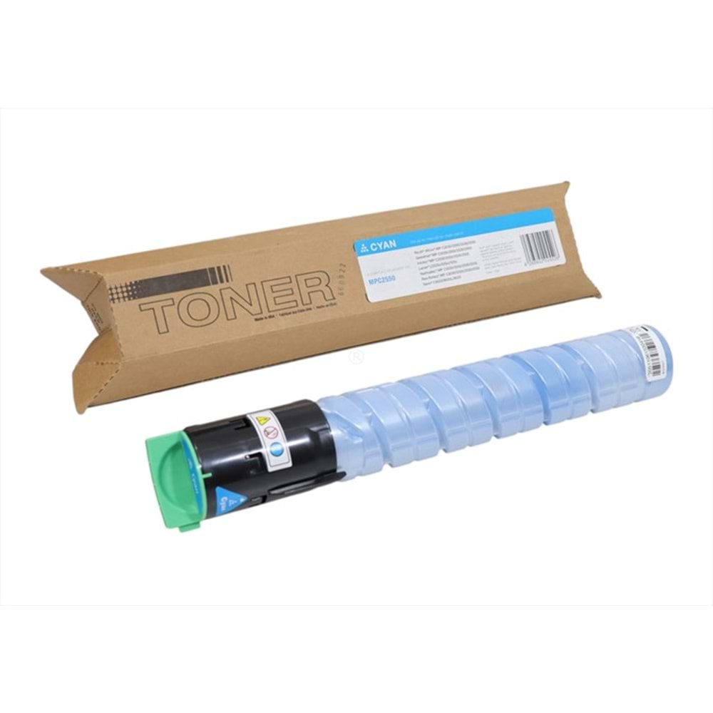 Ricoh MP C2030 Mavi Muadil Toner, AFICIO MP C 2050, C 2530, C 2550, C 2551, 841197, 135 Gr.(Made in USA)