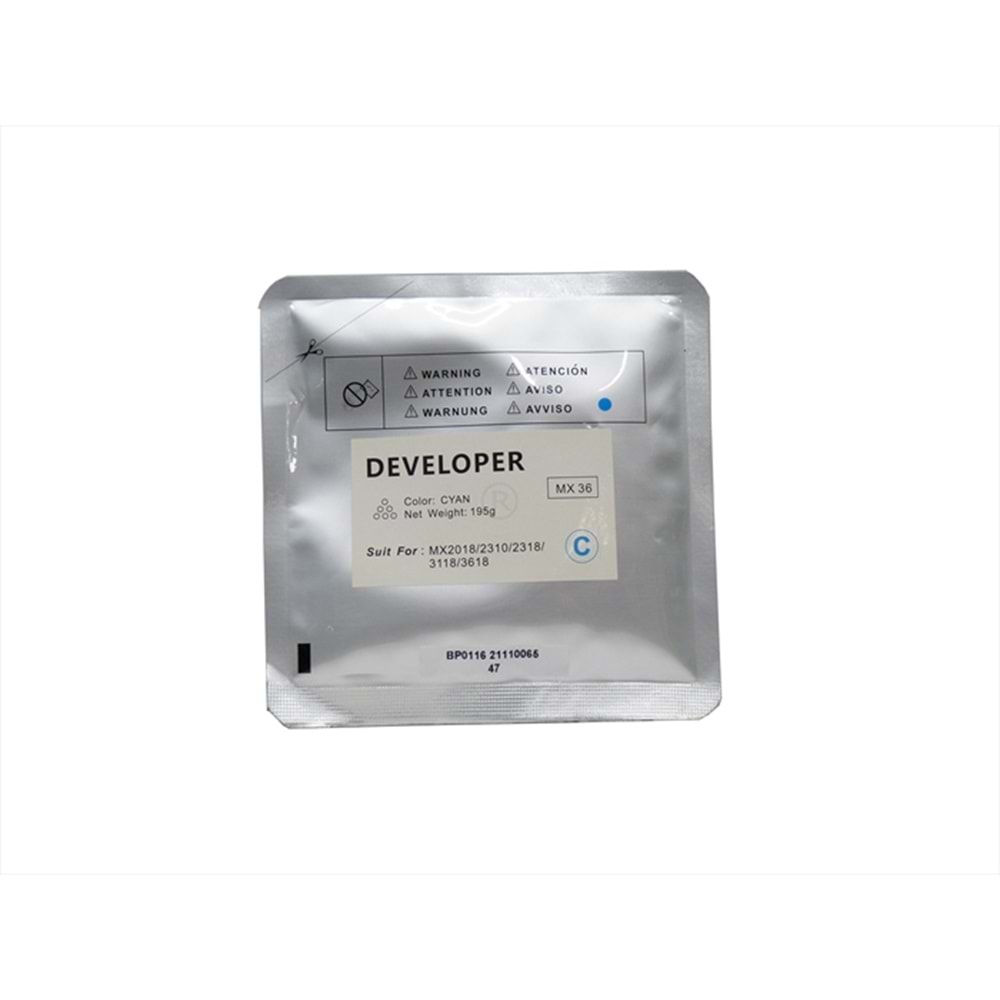 Sharp MX-36 Copyfix Mavi Developer, MX 1810, MX 2010, MX 2310, MX 2610, MX 3110, MX 3640, MX-36FVSA, MX-36GVSA, 195g, YCF