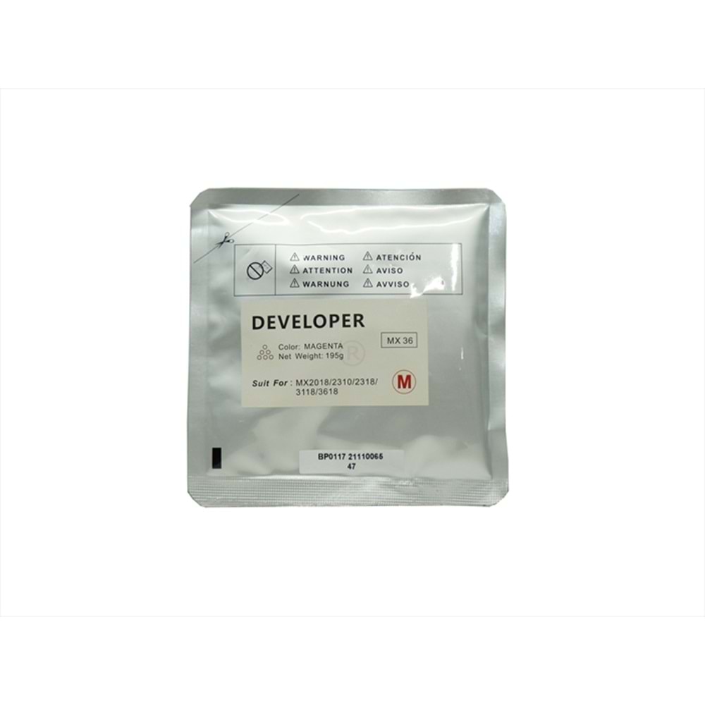 Sharp MX-36 Copyfix Kırmızı Developer, MX 1810, MX 2010, MX 2310, MX 2610, MX 3110, MX 3640, MX-36FVSA, MX-36GVSA, 195g, YCF