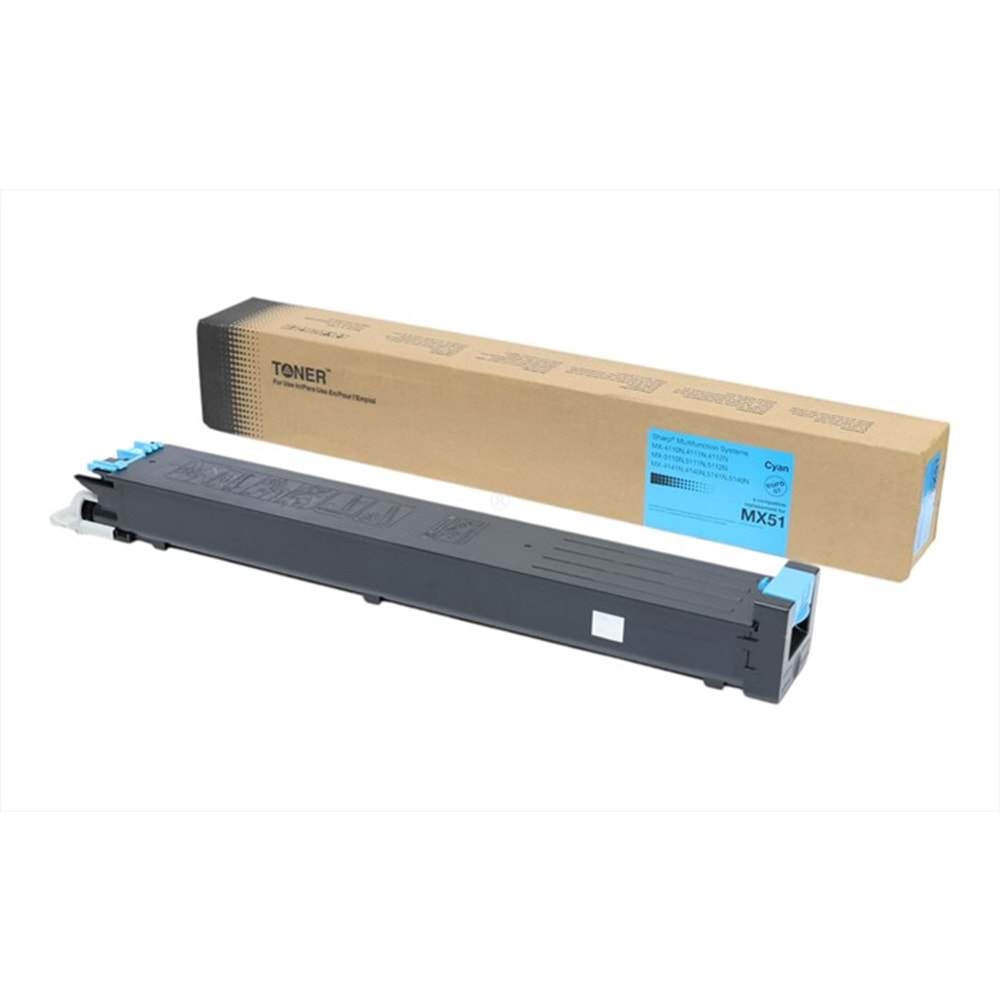 Sharp MX-4110N Toner, Cyn, MX 4110, MX 5110, MX 5111, MX 5112, MX 5140, MX 5141, MX-51GTCA, (Made in USA)