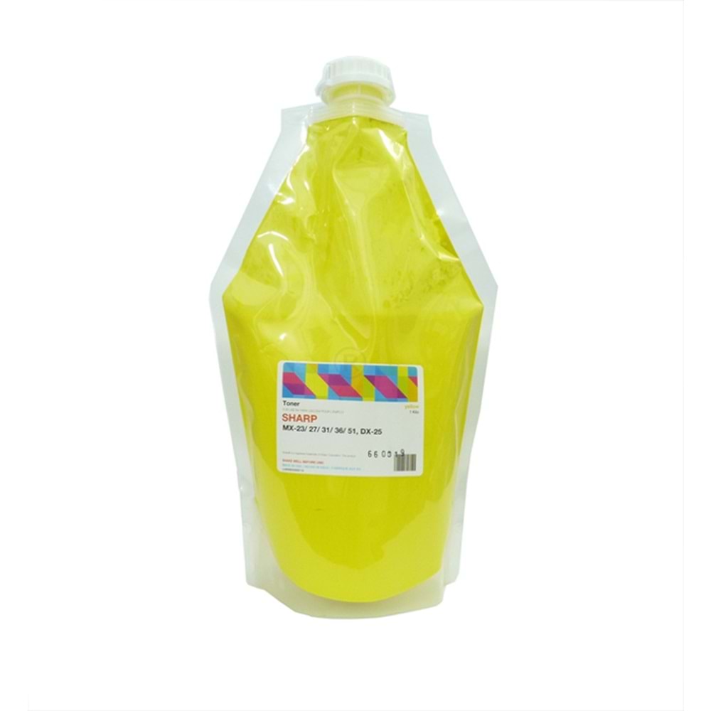 Sharp Sarı Dolum Toneri, Universal, MX-23, MX-27, MX-31, MX-36, MX-51, DX-25, 1KG, Poşet (Made in USA)