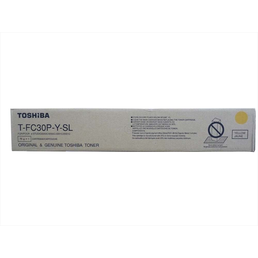 Toshiba e-STUDIO 2050C Sarı Toner, E-STUDIO 2050 C, 2051 C, 2550 C, 2551 C, TFC30EY, Orjinal