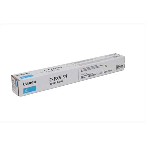 Canon C-EXV 34 Mavi Toner, C 2020, 2030, 3783B002AA, Orjinal