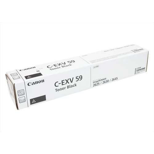 Canon C-EXV 59 Siyah Toner, IR 2525, 2625, 2630, 2645, 3760C002, Orjinal