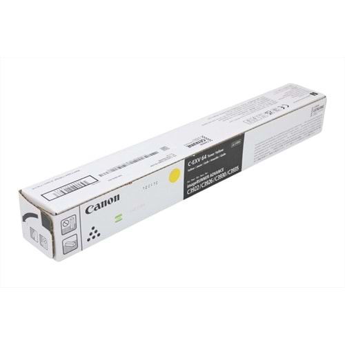 Canon C-EXV-64 Sarı Orjinal Toner, imageRUNNER DX C3922i, C3926i, C3930i, C3935i, Orjinal