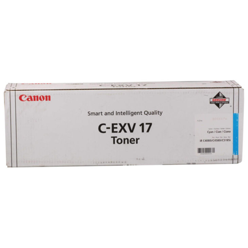 Canon C-EXV 17 Mavi Toner, IR C 4080, IR C 4580, IR C 5180 I, IR C 5185, 0261B002AA, Orjinal