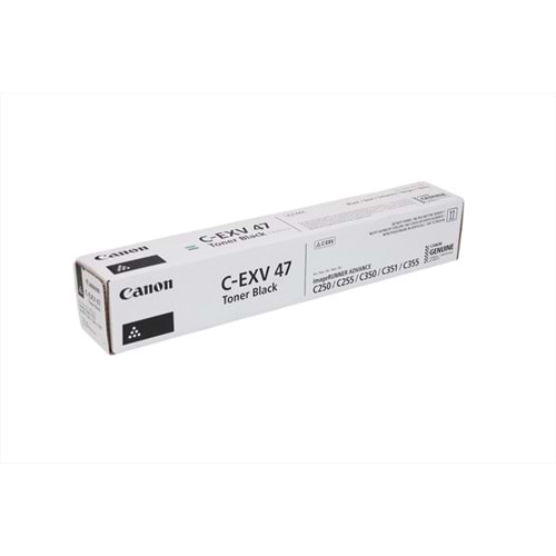 Canon C-EXV 47 Siyah Toner, IR ADVANCE C 250, C 255, C 350, C 351, C 355, 8516B002AA, Orjinal