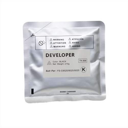 Kyocera Mita TK-898 Copyfix Siyah Developer FS C 8020, FS C 8025, FS C 8520, TASKALFA 205 C, TASKALFA 255 C, 210g, YCF