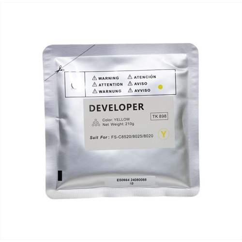 Kyocera Mita TK-898 Copyfix Sarı Developer FS C 8020, FS C 8025, FS C 8520, TASKALFA 205 C, TASKALFA 255 C, 210g, YCF