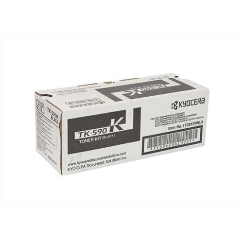 Kyocera Mita TK-590 Siyah Toner, ECOSYS M 6026, M 6526, FS C 2026, C 2126, C 2526, C 5250, 190 gr, Orjinal