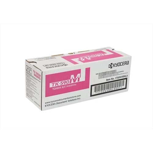 Kyocera Mita TK-590 Kırmızı Toner, ECOSYS M 6026, M 6526, FS C 2026, C 2126, C 2526, C 5250, 100 gr, Orjinal