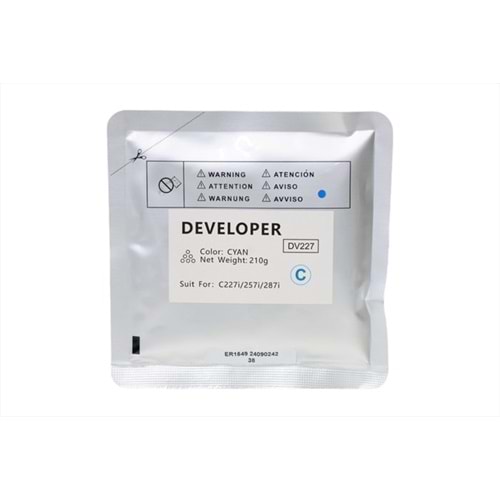 Konica Minolta DV227 Mavi Copyfix Developer, BIZHUB C 227i, C 257i, C 287i, DV-227C, 210g, YCF