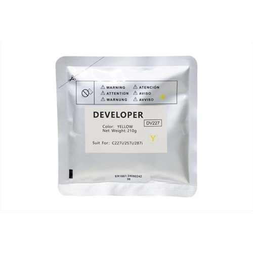 Konica Minolta DV227 Sarı Copyfix Developer, BIZHUB C 227i, C 257i, C 287i, DV-227Y, 210g, YCF