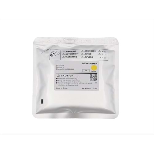 KN, DV-315Y Sarı Muadil Developer, BIZHUB C 250 I, BIZHUB C 300 I, BIZHUB C 360 I, DV-315Y, 210g, CCF, P.171032