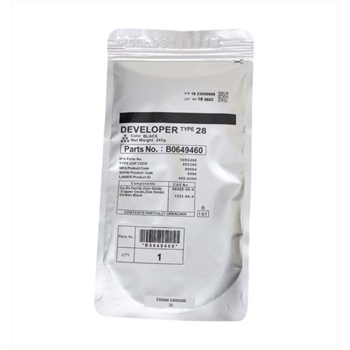 Ricoh TYPE-28 Copyfix Developer, AFICIO 2015, 2018, MP 1600, MP 2000, MP 2500, MP 3010, MP 3350, MP 3353, (B1219640), B1219645, 345g, YCF
