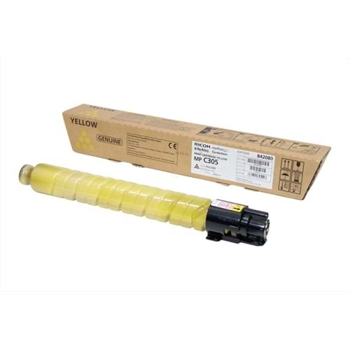 Ricoh MP C305H Sarı Toner , AFICIO MP C 305 SP , MP C 305 SPF , 842080 , Orjinal
