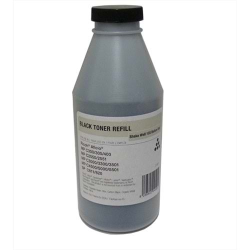 Ricoh MP C305 Dolum Siyah Muadil Toner, AFICIO MP C 305, C 2030, C 2530, C 2550, C 4500, C 5501, 215 Gr.(Made in USA)