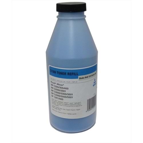 Ricoh MP C305 Dolum Mavi Muadil Toner, AFICIO MP C 305, C 2030, C 2530, C 2550, C 4500, C 5501, 210 Gr.(Made in USA)