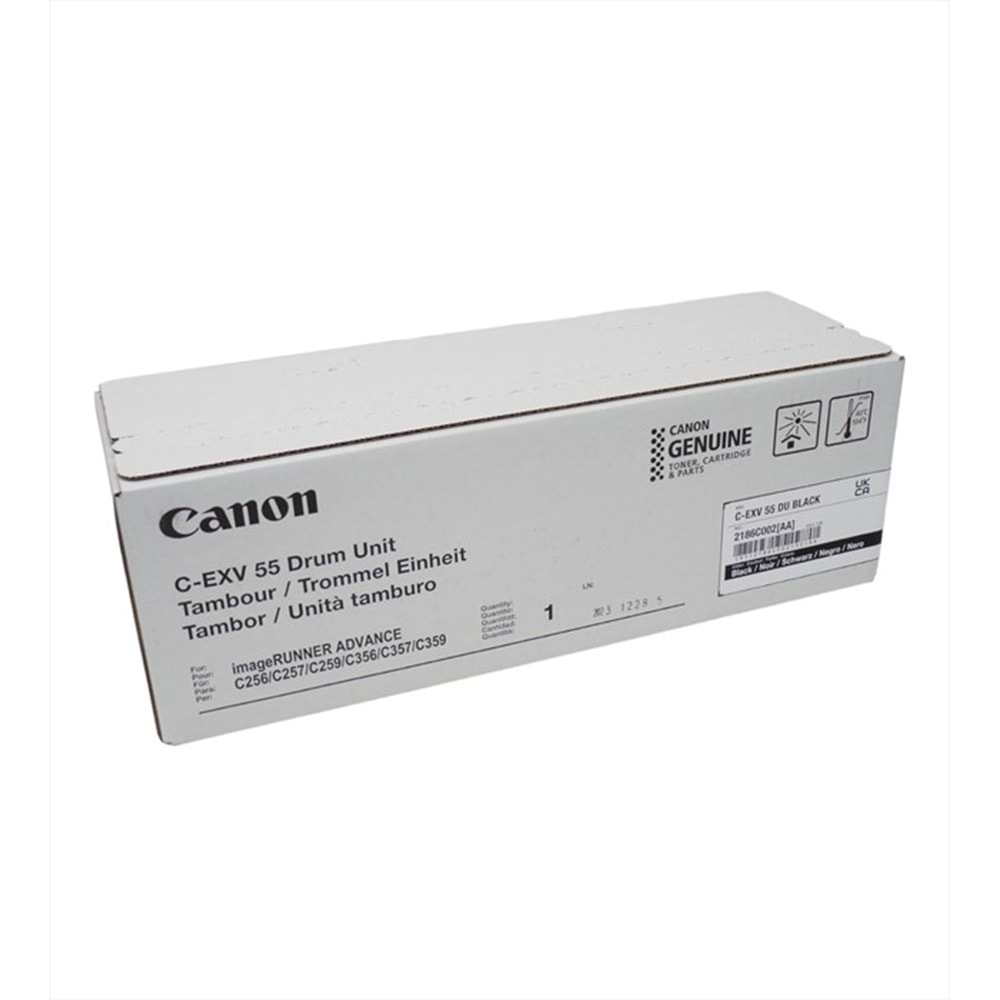 Canon C-EXV 55 Siyah Drum Unit, IR ADVANCE C 256, C 356, DX C 257, DX C 259, DX C 357, C 359, 2186C002AA, Orjinal