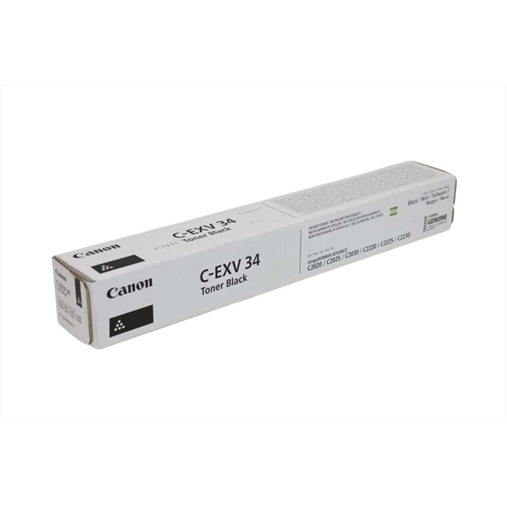 Canon C-EXV 34 Siyah Toner, C 2020, 2030, 3782B002AA, Orjinal