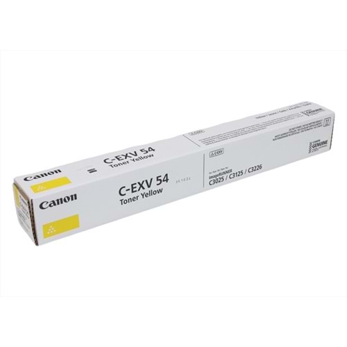 Canon C-EXV 54 Sarı Toner, IR C 3025, IR C 3226 I, 1397C002BA, Orjinal