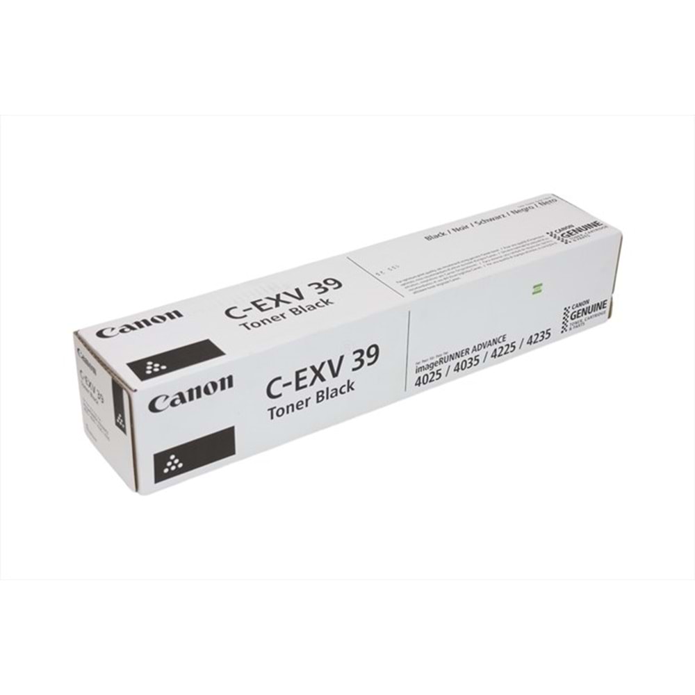 Canon C-EXV 39 Siyah Toner, IR 4025, 4035, 4792B002AA, Orjinal