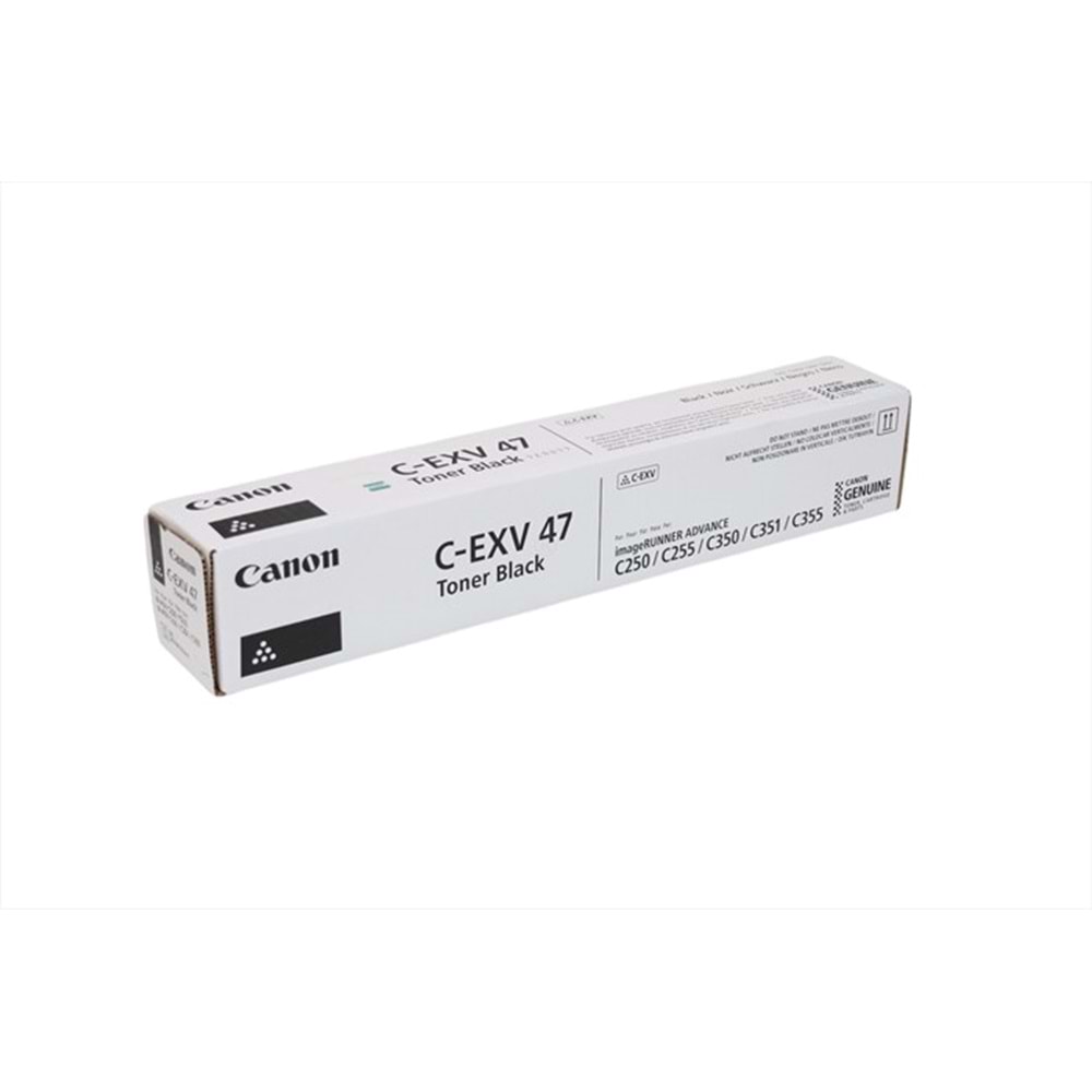 Canon C-EXV 47 Siyah Toner, IR ADVANCE C 250, C 255, C 350, C 351, C 355, 8516B002AA, Orjinal