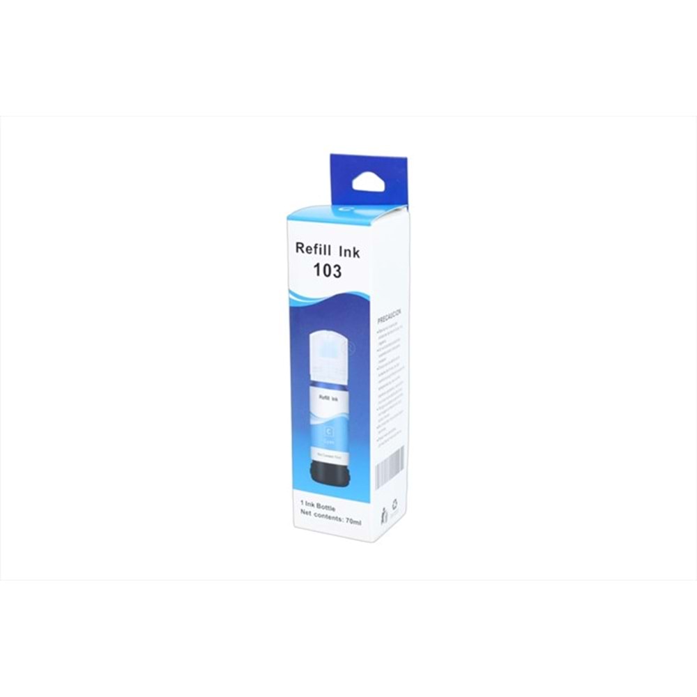 Epson 103 Mavi Refill Ink, Universal, 103 Serisi, 70ml, Muadil