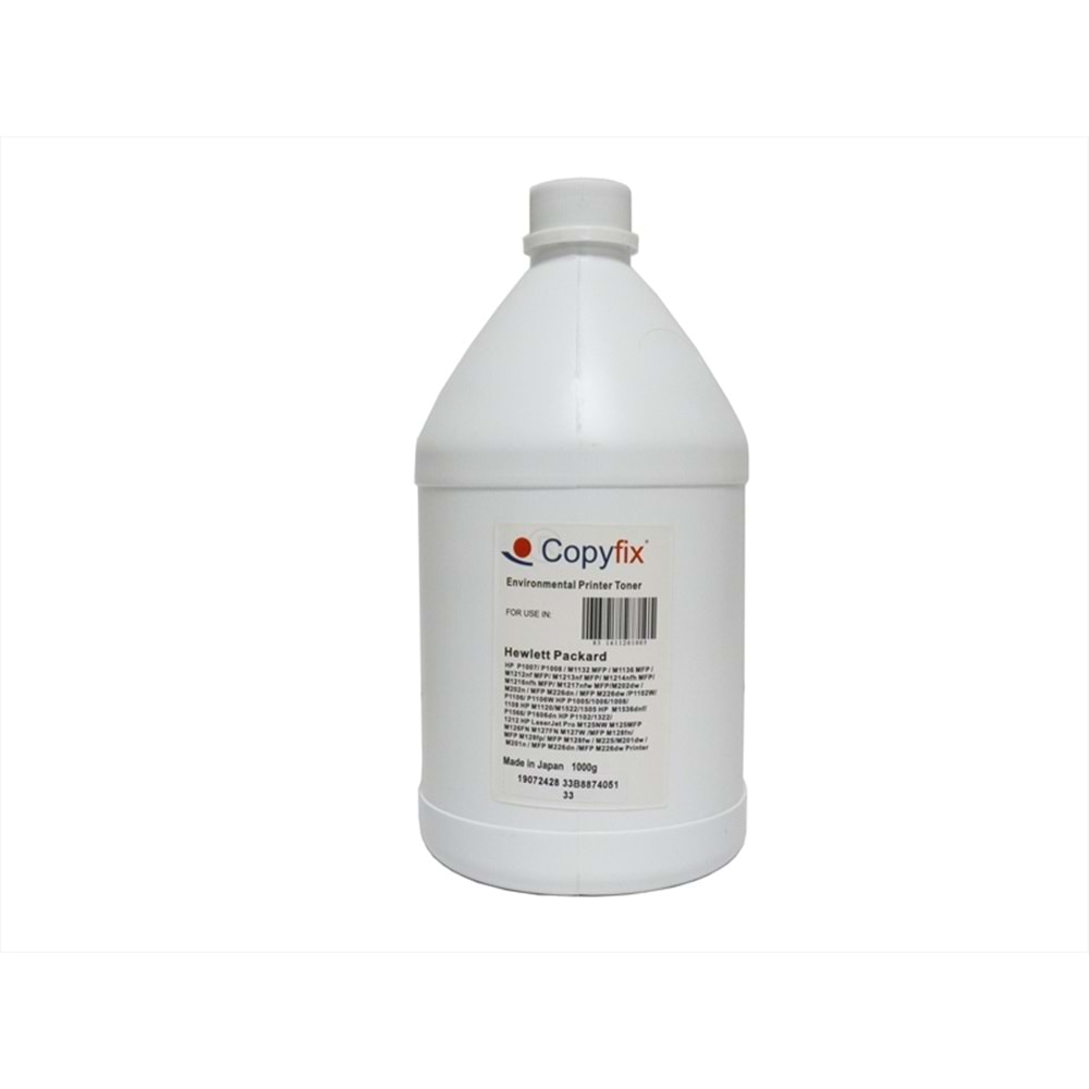 HP LJ P Copyfix Siyah Dolum Toneri LJ P 1006, 1009, 1102, 1505, M1122, 1522, 1 Kg, YCF
