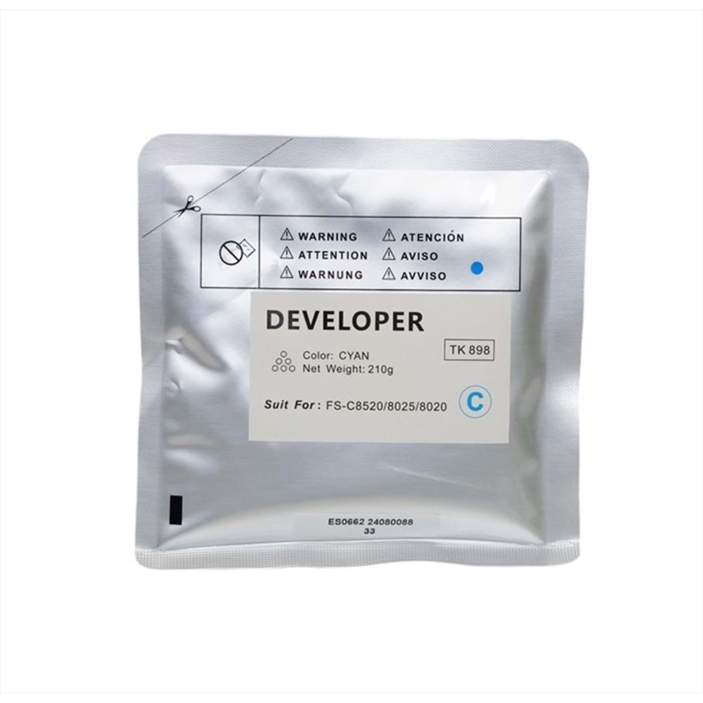 Kyocera Mita TK-898 Copyfix Mavi Developer FS C 8020, FS C 8025, FS C 8520, TASKALFA 205 C, TASKALFA 255 C, 210g, YCF
