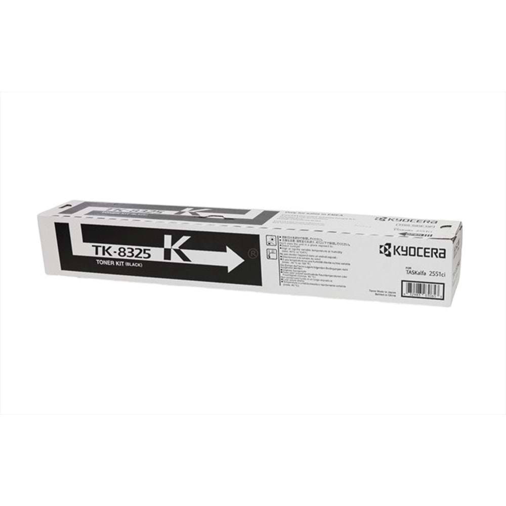 Kyocera Mita TK-8325 Siyah Toner, TASKALFA 2551 CI, Orjinal