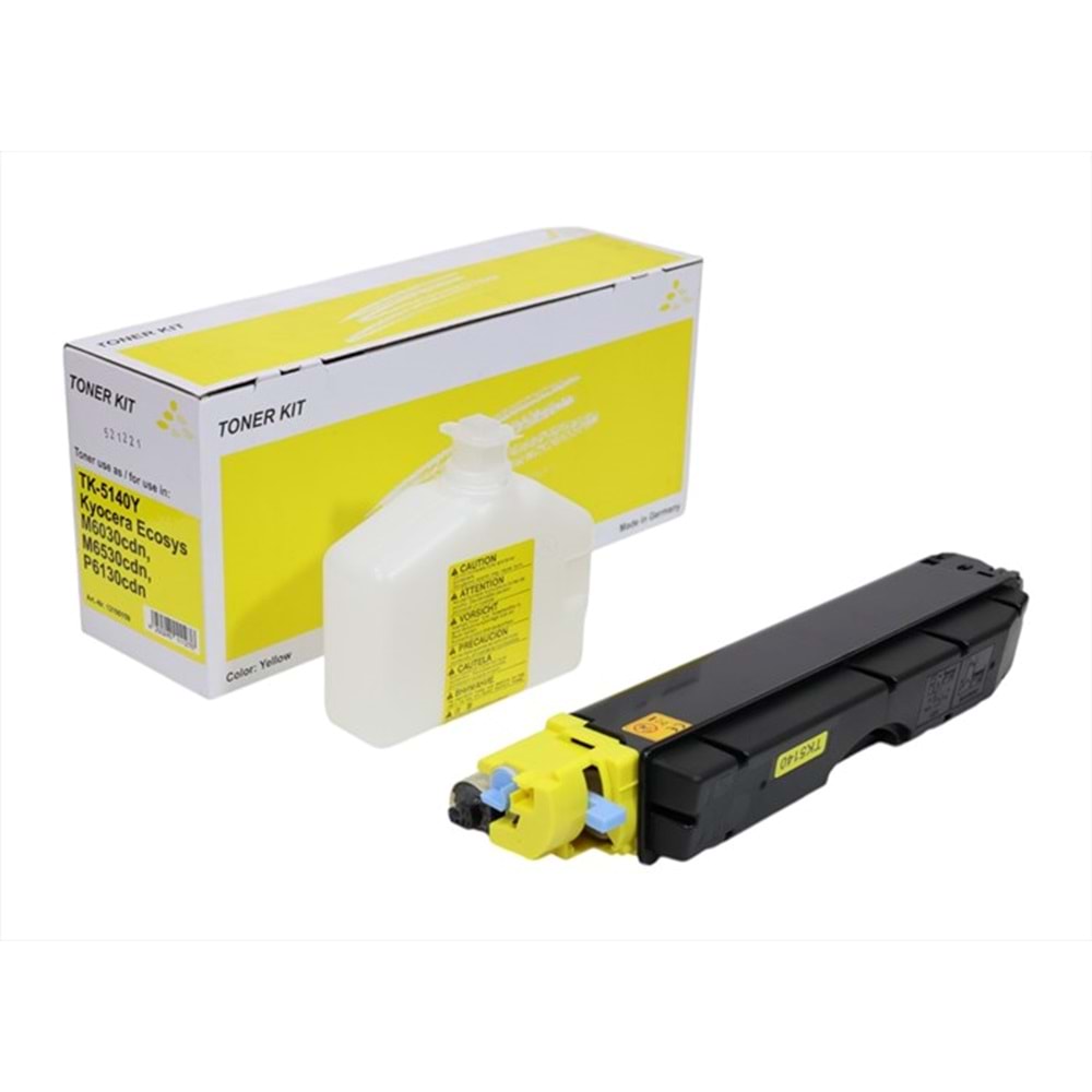 Kyocera Mita TK-5140 Sarı Muadil Toner, ECOSYS M 6030 CDN, ECOSYS M 6530 CDN, ECOSYS P 6130 CDN(Made in EU)