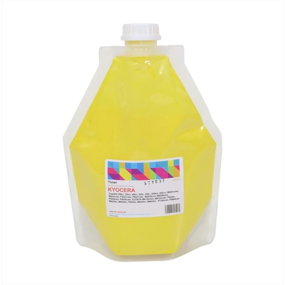 Kyocera Mita TK895, 590, 5230, 5240 Sarı Muadil Toner, (500GM FOIL BAG), (Made in USA)