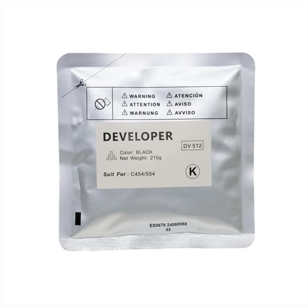 KN, DV-512 Siyah Muadil Developer, C224, C284, C454, DV214K, 221K, 226K, 311K, 313K, 512K, 619K, 210g, YCF