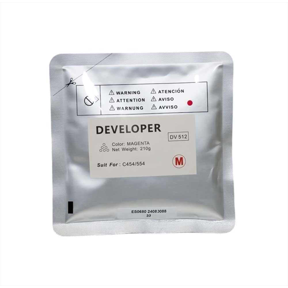 KN, DV-512 Kırmızı Muadil Developer, C224, C284, C454, DV214M, 221M, 226M, 311M, 313M, 512M, 619M, 210g, YCF