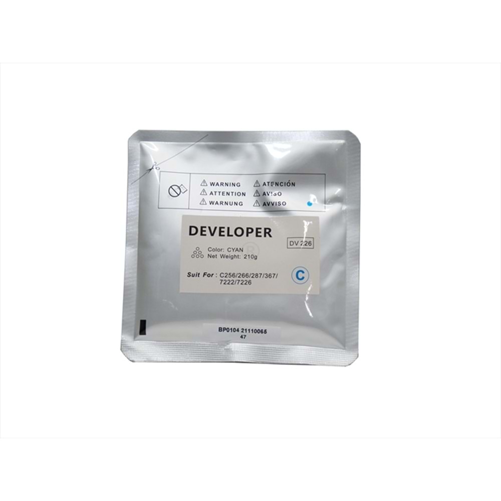 KN, DV-214 Mavi Muadil Developer, C227, C287, DV214C, 221C, 226C, 311C, 313C, 512C, 619C, 210g, YCF