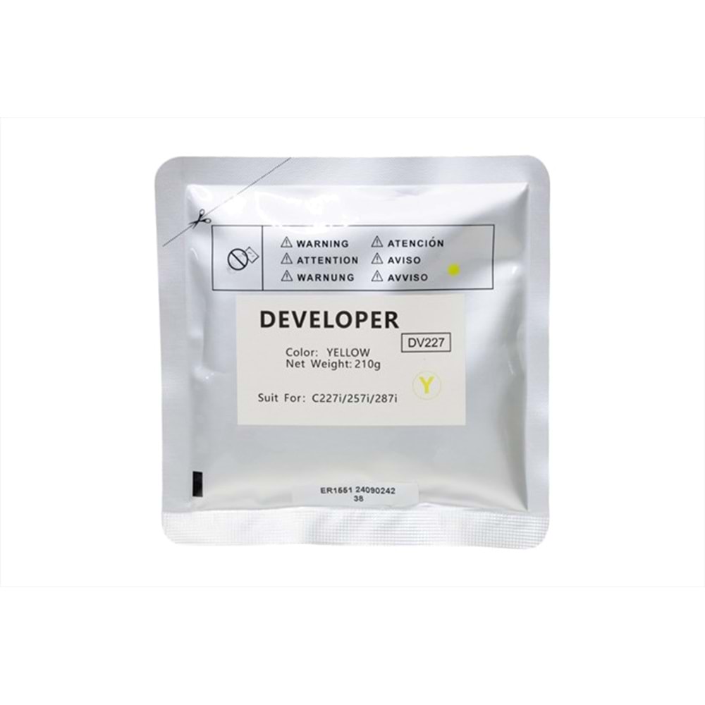 Konica Minolta DV227 Sarı Copyfix Developer, BIZHUB C 227i, C 257i, C 287i, DV-227Y, 210g, YCF