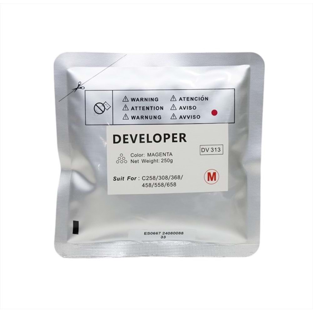 KN, DV-313 Kırmızı Muadil Developer, C224, C284, C454, DV214M, 221M, 226M, 311M, 313M, 512M, 619M, 210g, YCF