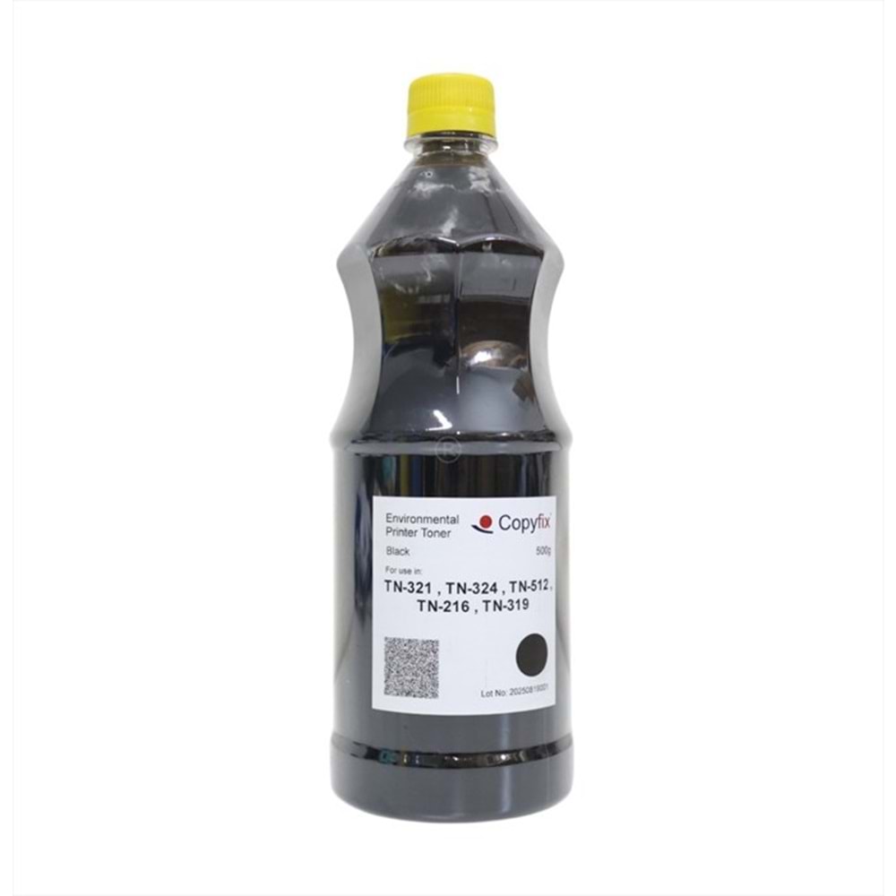 KN, Bizhub C224, TN-321, TN-324, TN-512, TN-216, TN-319 Copyfix Siyah Dolum Toneri, 500G Bottle, ICF