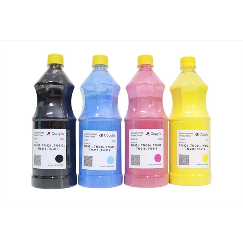 KN, Bizhub C224, TN-321, TN-324, TN-512, TN-216, TN-319 Copyfix Siyah Dolum Toneri, 500G Bottle, ICF
