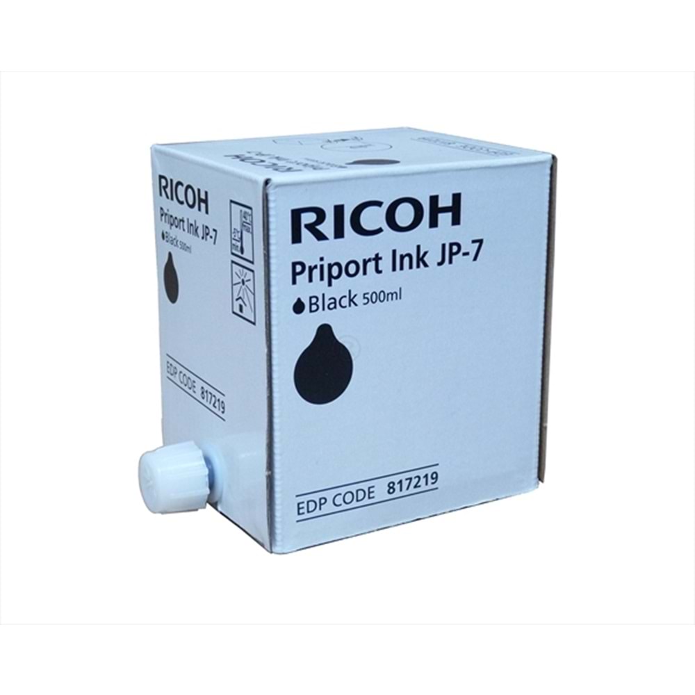 Ricoh JP-7 Orjinal Mürekkep, JP 735, JP 750, PRIPORT DX 2330, DX 2430, TYPE JP-7, 500 ML, 817219, Orjinal